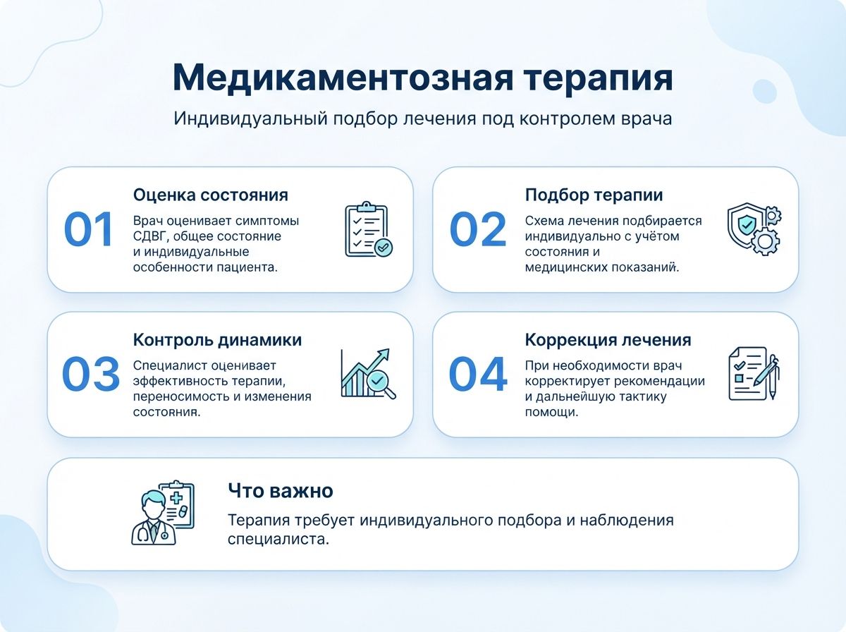 Лечение СДВГ в Калаче у детей и взрослыхинфографика
